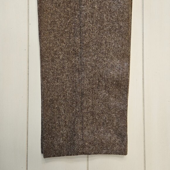 J.Crew Ludlow Brown Herringbone Wool-Cotton Blend Pants - Size 34/32 - Picture 5 of 8